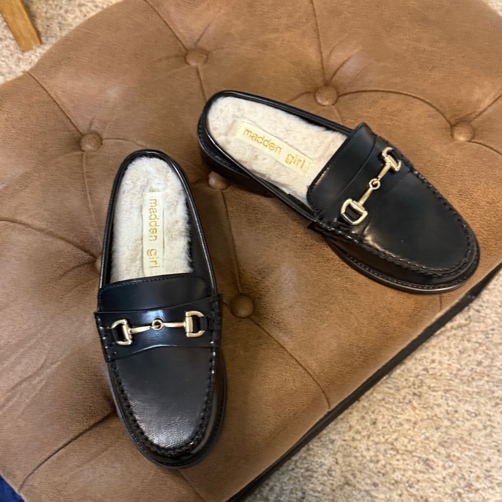 Madden Girl Classic Black Slip-On Loafers